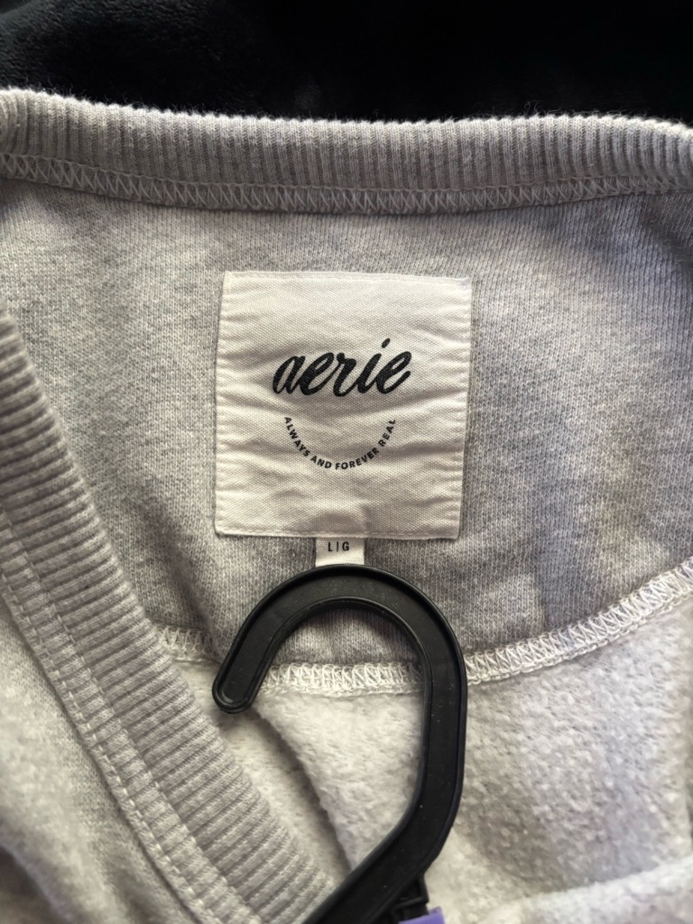 aerie Light Gray Pullover Sweatshirt - Picture 3 of 3